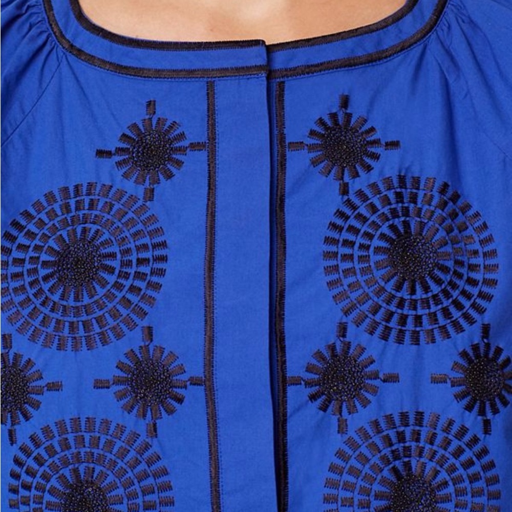 Tory Burch Aubrey Embroidered Poplin Tunic Top - Picture 2 of 8